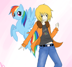 Size: 900x836 | Tagged: safe, artist:kazziehearts, rainbow dash, g4, crossover, kenny mccormick, male, south park