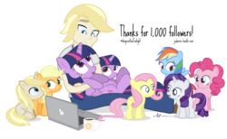 Size: 1040x640 | Tagged: safe, artist:dm29, applejack, fluttershy, pinkie pie, rainbow dash, rarity, twilight sparkle, oc, oc:colin nary, earth pony, human, pegasus, pony, unicorn, equestria girls, g4, colt, computer, cuddling, cute, female, filly, filly applejack, filly fluttershy, filly pinkie pie, filly rainbow dash, filly rarity, filly twilight sparkle, hashtag, hug, human ponidox, julian yeo is trying to murder us, laptop computer, lying down, male, mane six, mug, on back, open mouth, self ponidox, simple background, sitting, smiling, snuggling, transparent background, twilight sparkle (alicorn), unicorn twilight, younger