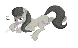 Size: 2532x1580 | Tagged: safe, artist:frikdikulous, octavia melody, g4, bowtie, colored, female, simple background, sketch, solo