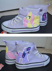 Size: 1200x1629 | Tagged: safe, fluttershy, twilight sparkle, g4, clothes, converse, customized toy, shoes