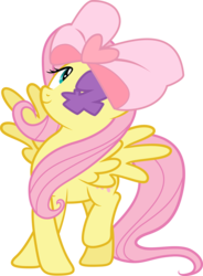 Size: 6000x8143 | Tagged: safe, artist:tehwatever, fluttershy, g4, absurd resolution, female, kill la kill, nui harime, simple background, solo, transparent background, vector