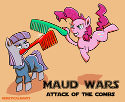 Size: 986x809 | Tagged: safe, artist:hereticalrants, maud pie, pinkie pie, g4, comb, parody, star wars