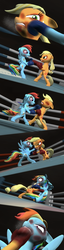 Size: 1280x4986 | Tagged: safe, artist:johnflaherty, applejack, rainbow dash, g4, 3d, boxing, bruised, gmod