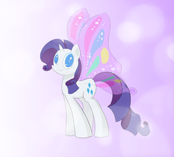 Size: 1779x1598 | Tagged: safe, artist:repoisn, rarity, g4, butterfly wings, female, glimmer wings, solo