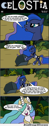 Size: 1300x3341 | Tagged: safe, artist:bredgroup, princess celestia, princess luna, comic:celostia, g4, boulder, comic, far cry 3, funny, translation, vaas montenegro