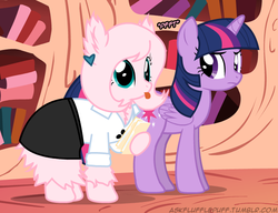 Size: 650x500 | Tagged: safe, artist:mixermike622, twilight sparkle, oc, oc:fluffle puff, alicorn, pony, g4, business suit, businessmare, dress suit, female, mare, single panel, twilight sparkle (alicorn)