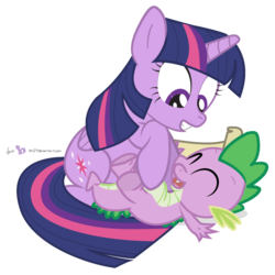Size: 900x900 | Tagged: safe, artist:dm29, spike, twilight sparkle, alicorn, pony, g4, cute, duo, female, julian yeo is trying to murder us, mare, simple background, spikelove, tickling, transparent background, twilight sparkle (alicorn)