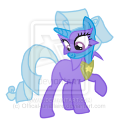 Size: 400x417 | Tagged: dead source, safe, artist:offical-lunaflaire, radiance, trixie, pony, unicorn, g4, clothes, costume, female, mare, obtrusive watermark, power ponies, solo, watermark