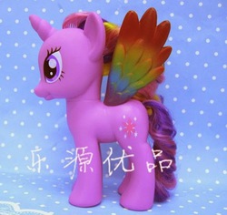 Size: 589x555 | Tagged: safe, twilight sparkle, alicorn, pony, g4, colored wings, female, mare, multicolored wings, prototype, rainbow wings, taobao, toy, twilight sparkle (alicorn)