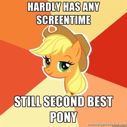 Size: 500x500 | Tagged: safe, applejack, g4, bedroom eyes, best pony, exploitable meme, female, meme, op is a duck, op is trying to start shit, solo, text