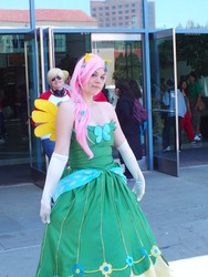 Size: 2400x3200 | Tagged: safe, artist:ringo-chu, fluttershy, human, g4, 2012, clothes, convention, cosplay, dress, evening gloves, fanimecon, gala dress, high res, irl, irl human, photo, solo