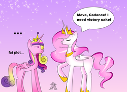 Size: 1024x745 | Tagged: safe, artist:nyanicornyay, princess cadance, princess celestia, g4, duo