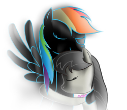 Size: 907x782 | Tagged: safe, artist:nuclesnight, octavia melody, rainbow dash, g4, duo, hug