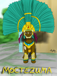 Size: 768x1024 | Tagged: safe, artist:lardon-draconis, earth pony, pony, aztec, male, montezuma, ponified, solo, stallion