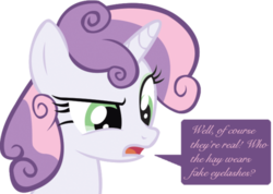 Size: 500x355 | Tagged: safe, artist:schwarzekatze4, sweetie belle, pony, unicorn, ask the harmony crusaders, g4, alternate universe, ask, female, filly, foal, harmony-verse, horn, simple background, solo, transparent background, tumblr