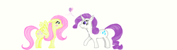 Size: 1326x378 | Tagged: safe, artist:azalais, fluttershy, rarity, g4, female, lesbian, ship:flarity, shipping