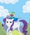 Size: 3508x4056 | Tagged: safe, artist:azalais, rarity, spike, dragon, pony, unicorn, g4, adventure time, crossover, dragons riding ponies, male, riding, spike riding rarity