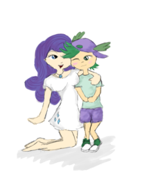 Size: 2480x3028 | Tagged: safe, artist:azalais, rarity, spike, human, g4, converse, high res, humanized, shoes