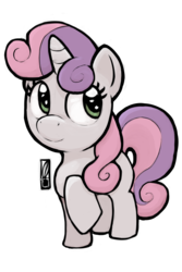 Size: 1000x1500 | Tagged: safe, artist:inkwel-mlp, sweetie belle, pony, unicorn, g4, female, filly, foal, horn, simple background, solo, transparent background