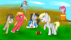 Size: 4500x2550 | Tagged: safe, artist:mlj-lucarias, big macintosh, derpy hooves, dj pon-3, doctor whooves, octavia melody, pinkie pie, rainbow dash, time turner, vinyl scratch, earth pony, pony, g4, male, stallion