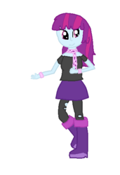 Size: 366x534 | Tagged: safe, artist:berrypunchrules, mystery mint, equestria girls, g4, 1000 hours in ms paint, background human, clothes, female, ms paint, rocker, simple background, skirt, solo, white background