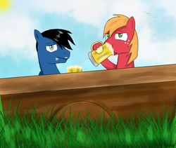 Size: 1900x1600 | Tagged: safe, artist:mlj-lucarias, big macintosh, oc, earth pony, pony, g4, cider, male, stallion