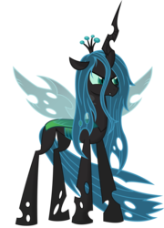 Size: 3016x4200 | Tagged: safe, artist:godoffury, queen chrysalis, changeling, changeling queen, g4, crown, female, jewelry, regalia, simple background, solo, transparent background, transparent wings, vector, wings