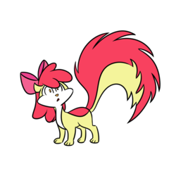 Size: 1500x1500 | Tagged: safe, artist:mofetafrombrooklyn, apple bloom, skunk, g4, animal, female, simple background, skunkified, solo, species swap, transparent background