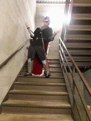 Size: 1024x1365 | Tagged: safe, artist:oshova750, king sombra, human, g4, cosplay, irl, irl human, photo, solo, stairs