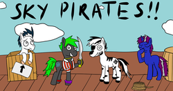 Size: 1024x542 | Tagged: safe, artist:doctorspectrum, oc, oc only, oc:zot, eyepatch, group, pirate