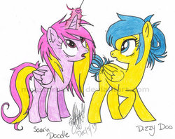 Size: 1024x809 | Tagged: safe, artist:monsterbunnii, oc, oc only, alicorn, pegasus, pony, female, magic, mare