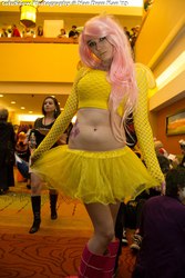 Size: 1365x2048 | Tagged: safe, artist:rae-gunn, fluttershy, human, g4, 2013, belly button, clothes, convention, cosplay, irl, irl human, midriff, ndk, photo, skirt, solo, tutu