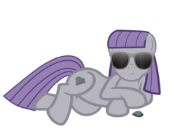 Size: 3067x2300 | Tagged: safe, artist:kuren247, boulder (g4), maud pie, g4, female, high res, pet rock, solo, sunglasses, wrong cutie mark