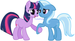 Size: 853x471 | Tagged: safe, artist:cutiestyle, trixie, twilight sparkle, g4, female, lesbian, ship:twixie, shipping