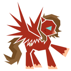 Size: 3000x3000 | Tagged: safe, artist:flamevulture17, oc, oc only, oc:heartbeat, pegasus, pony, angular, high res, solo