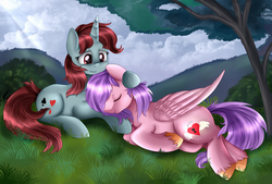 Size: 3761x2538 | Tagged: safe, artist:pridark, oc, oc only, high res, snuggling