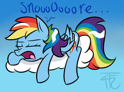 Size: 1127x833 | Tagged: safe, artist:php92, rainbow dash, g4, 30 minute art challenge, cloud, female, sleeping, snoring, solo