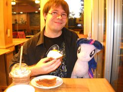 Size: 2736x2052 | Tagged: safe, twilight sparkle, human, g4, brony, cute, high res, horn, horn ring, irl, irl human, jin, jinbetes, jinlight, photo, waifu dinner