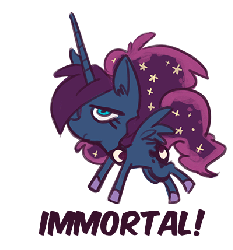 Size: 400x429 | Tagged: safe, artist:herny, princess luna, luna-afterdark, g4, animated, female, frown, immortality, sad, simple background, solo, transparent background