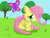 Size: 1280x960 | Tagged: safe, artist:thedarkcore, fluttershy, butterfly, g4, female, filly, solo, younger