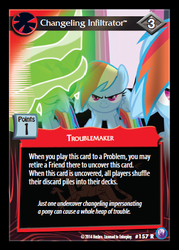 Size: 341x476 | Tagged: safe, enterplay, rainbow dash, changeling, canterlot nights, g4, my little pony collectible card game, ccg