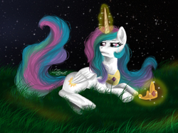 Size: 640x480 | Tagged: safe, artist:xxmarijuanaxx, princess celestia, g4, female, magic, night, solo