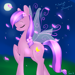 Size: 1024x1024 | Tagged: safe, artist:tanee13, oc, oc only, oc:moonlight blossom, moon, solo