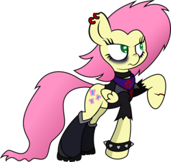 Size: 1710x1616 | Tagged: safe, artist:xylophon, fluttershy, g4, anarchist, bracelet, clothes, female, punk, simple background, solo, spiked wristband, transparent background, vector