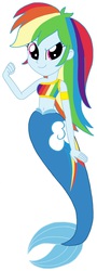 Size: 928x2568 | Tagged: dead source, safe, artist:rebelprincess59, rainbow dash, mermaid, equestria girls, g4, belly button, cutie mark, eqg promo pose set, female, mermaid tail, mermaidized, midriff, solo