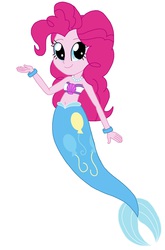 Size: 1647x2500 | Tagged: dead source, safe, artist:rebelprincess59, pinkie pie, mermaid, equestria girls, g4, bandeau, belly button, bracelet, cutie mark, eqg promo pose set, female, jewelry, mermaid tail, mermaidized, midriff, necklace, pearl necklace, solo
