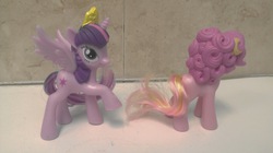 Size: 1296x728 | Tagged: safe, pinkie pie, twilight sparkle, alicorn, pony, g4, female, mare, mcdonald's happy meal toys, rainbow power, toy, twilight sparkle (alicorn)