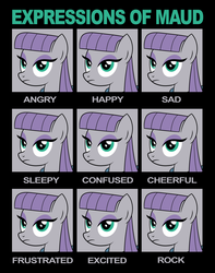 Size: 4500x5700 | Tagged: safe, artist:drawponies, maud pie, earth pony, pony, g4, absurd resolution, chart, emotionless, expression, expressions, facial expressions, female, implied rock, mare, maud being maud, the last of these is not like the others
