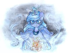 Size: 3994x2948 | Tagged: safe, artist:catseye-view, princess luna, g4, female, high res, solo, traditional art