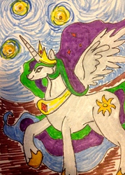 Size: 2337x3264 | Tagged: safe, artist:snow, princess celestia, g4, female, high res, solo, traditional art